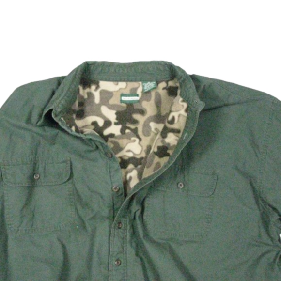 Falls Creek Men's Green Fleece Lined Shacket Size 3X - Picture 6 of 6
